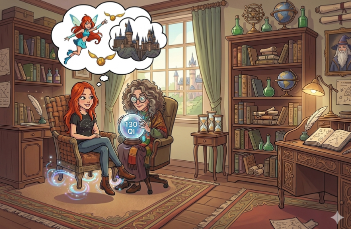 Pattern recognition e plusdotazione: ragazza che sogna le Winx e Hogwarts mentre una cartomante mostra un QI di 130.